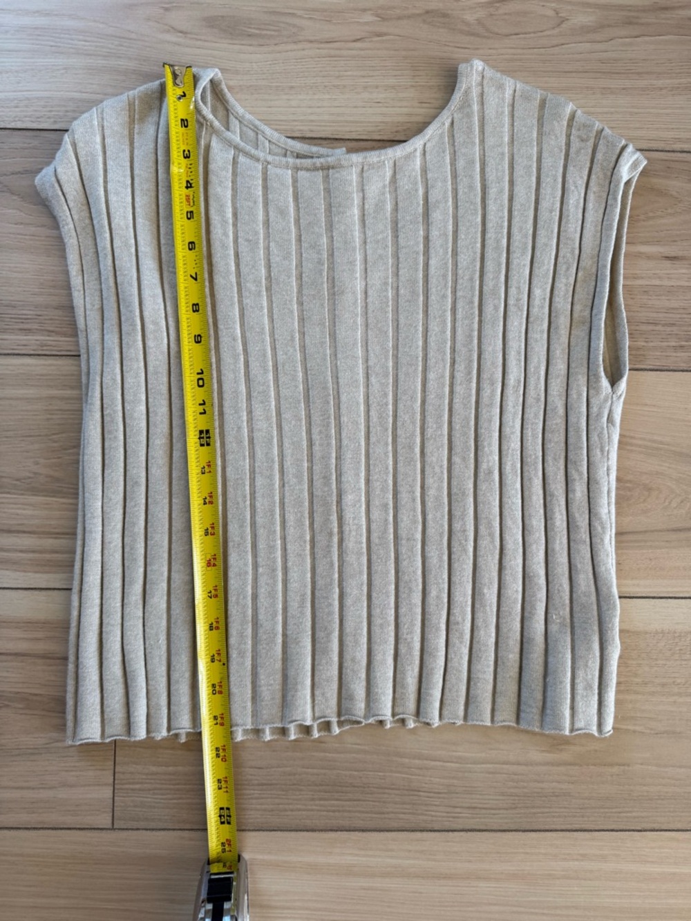 Sadie & Sage Ribbed Sleeveless Knit Top in Beige - Picture 6 of 6